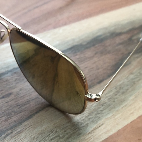 Ray-Ban Aviator Flash Lenses  Burnt Orange Mirror Standard Size Sunglasses - Picture 7 of 9